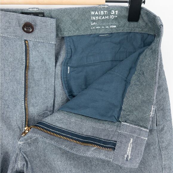 Chino Shorts Men's 31W 10" Inseam Charcoal Gray Flat Front Cotton Blend J. Crew - Picture 4 of 10